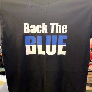 Back the Blue tees in a variety sizes.